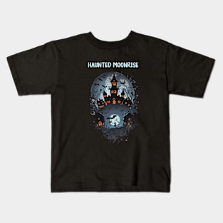 Haunted House in moonlight view Kids T-Shirt